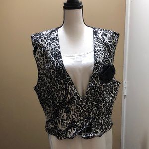 Cute animal print Tuxedo vest